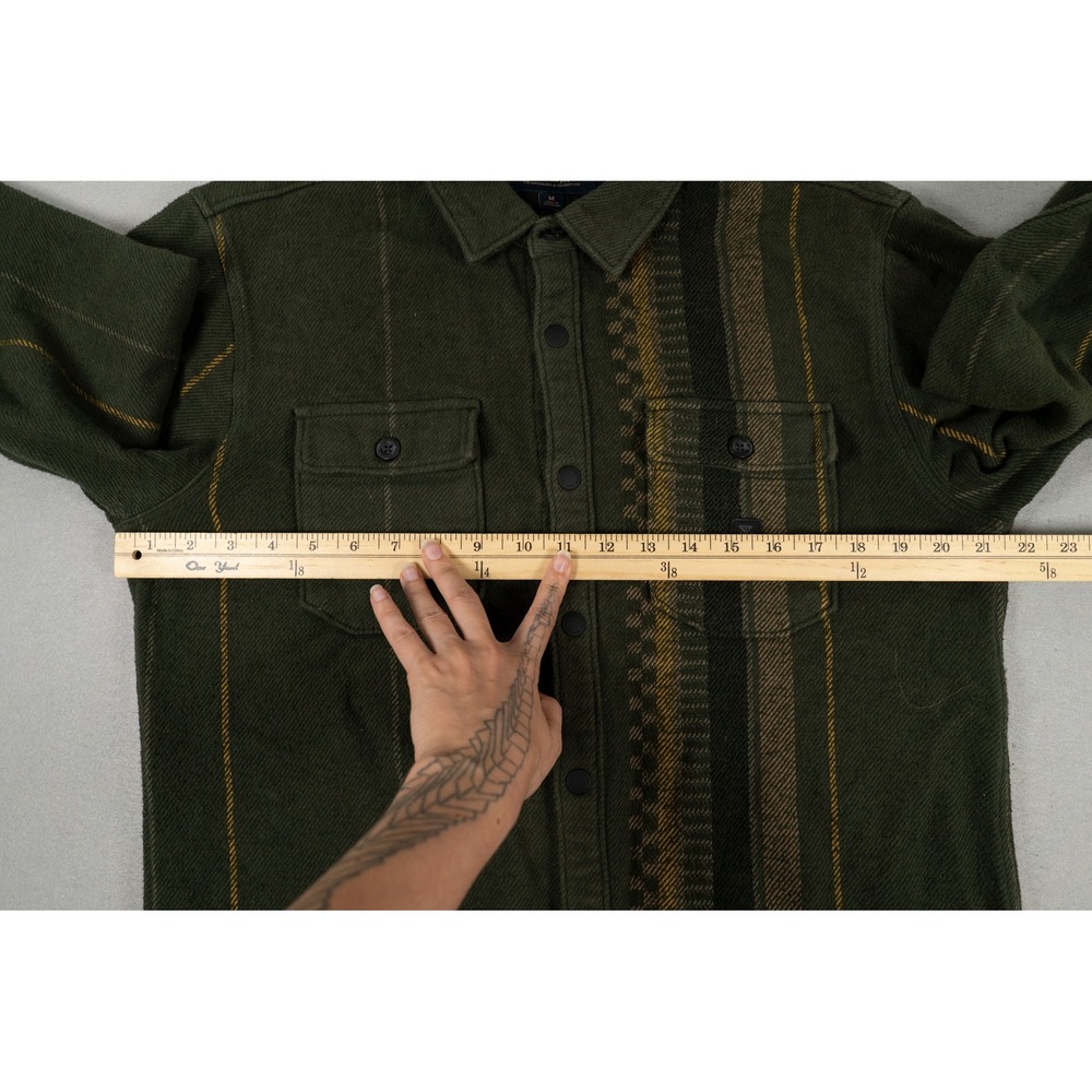 Roark Mens Flannel Shirt Classic Fit Southwestern Stripe Green Medium Cotton image 6